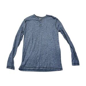 Men’s BKE Grey Blue Long Sleeve Henley Size Large